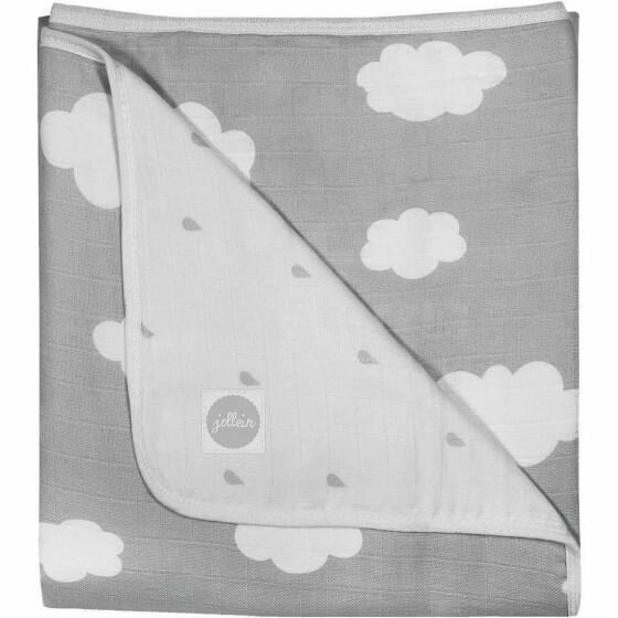 Jollein Clouds Grey Art.521-511-65057 Детское мягкое муслиновое одеяло ,75x100см