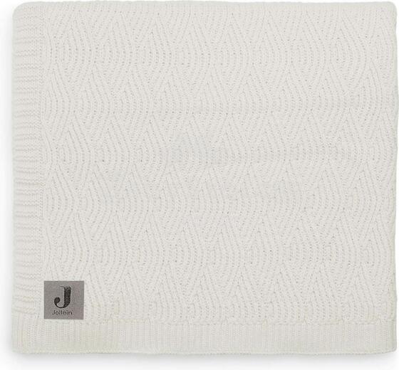 Jollein Cot River Knit Art.516-522-65287 Cream White - Dabīgas kokvilnas plediņš bērniem, 100x150cm