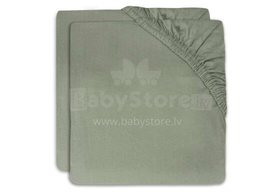 Jollein Jersey Art.2511-501-00095 Ash Green простынь на резиночке 40/50x80/90cм 2шт