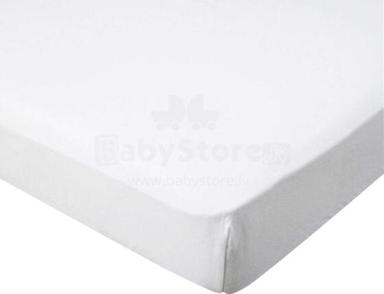 Jollein Cotton White Art.510-565-00001 palags ar gumiju 70x140cm