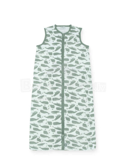 Jollein Muslin Whales Ash Green Art.048-516-65362 -  kokvilnas guļammaisiņš 90cm
