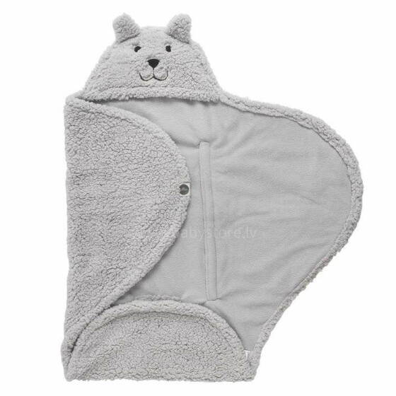 Jollein Wrap Teddy Bear Grey Art.032-566-65098 Конверт-одеяло флисовый 100x105см