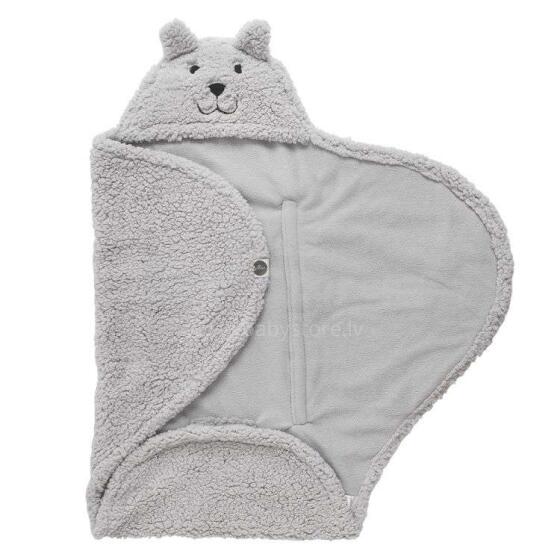 Jollein Wrap Teddy Bear Grey Art.032-566-65098 Flīsa ietinamā sedziņa 100x105cm