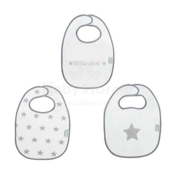 Jollein Terry Bib Little Star Art.029-566-64966  Bērnu lacīte / priekšautiņš vidējais frote ūdensnecaurlaidīgs,3 gab