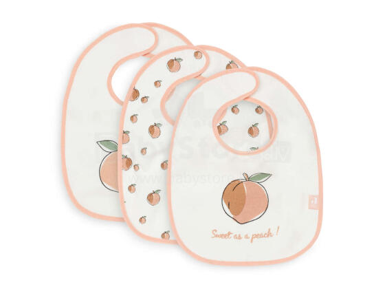 Jollein Terry Bib Waterproof Peach Art.029-566-66030 - Bērnu lacīte / priekšautiņš vidējais frote ūdensnecaurlaidīgs