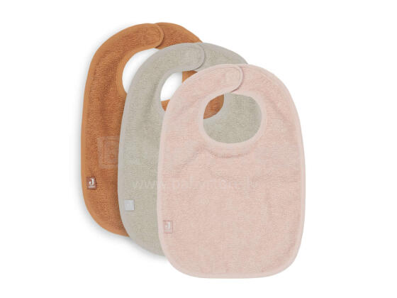 Jollein Bib Terry Art.029-566-00098 Pale Pink/Nougat/Caramel - Bērnu lacīte / priekšautiņš  frote
