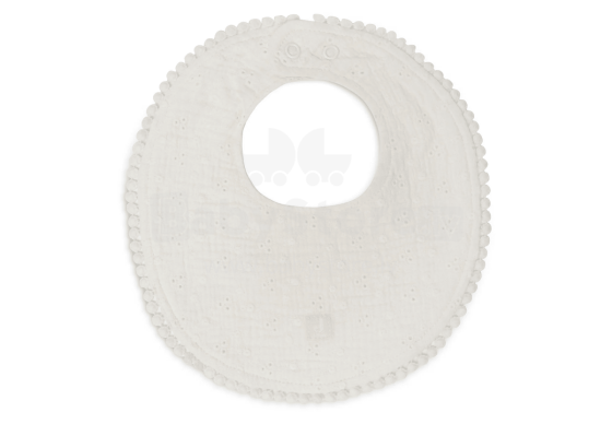 Jollein Bib Rond Embroidery Ivory Art.029-537-66069 - Bērnu lacīte / priekšautiņš
