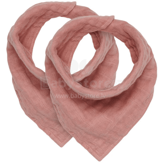 Jollein Bandana Bib Wrinkled Cotton Art.029-868-66042 Rosewood - Детский Хлопковый Слюнявчик - платочек (2 шт.)
