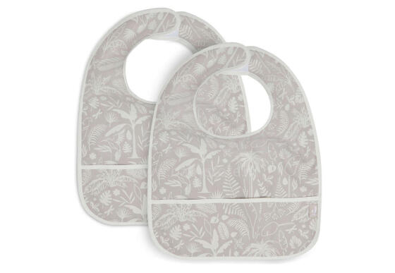 Jollein Bib Waterproof Art.029-864-66074 Botanical Nougat - Bērnu lacīte / priekšautiņš vidējais ūdensnecaurlaidīgs 2 gb.