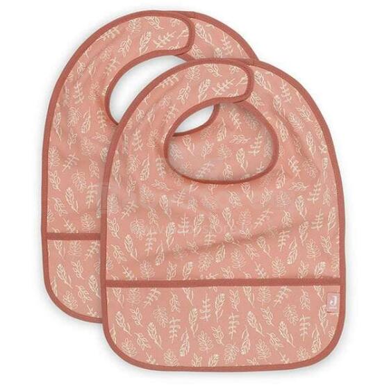Jollein Terry Bib Waterproof Art.029-864-65135 Meadow Rosewood - Bērnu lacīte / priekšautiņš ūdensnecaurlaidīgs,2 gab