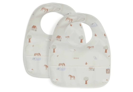 Jollein Bib Waterproof Art.029-864-66079 Farm - Bērnu lacīte / priekšautiņš  ūdensnecaurlaidīgs 2 gb.