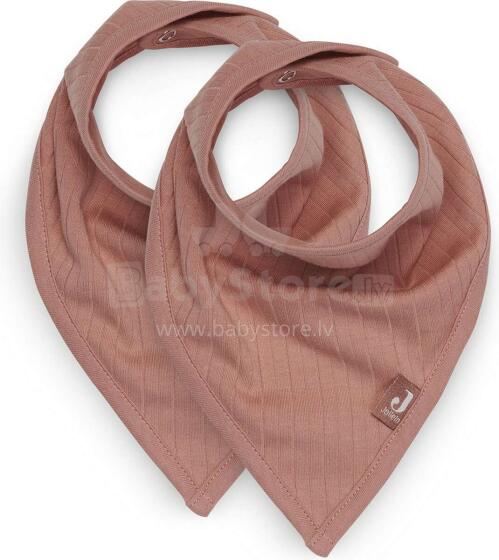 Jollein Bandana Bib Art.029-867-66034 Basic Stripe Rosewood - Lacīte / Priekšautiņš / auduma lakatiņš (2 gb.)