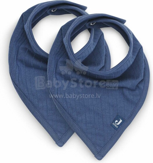 Jollein Bandana Bib Art.029-867-66040 Basic Stripe Jeans Blue - Детский хлопковый слюнявчик/платочек (2 шт.)