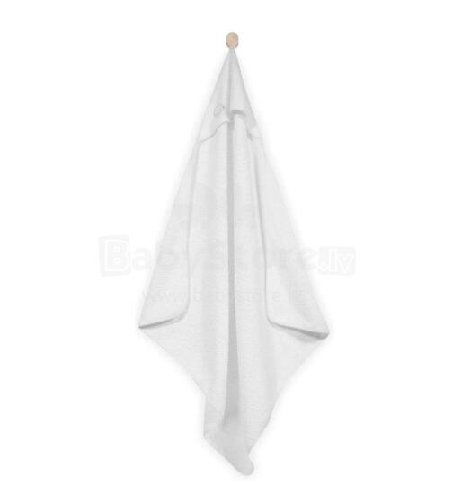 Jollein Bathcape White Art.534-514-00001  Детское Полотенце после купания с капюшоном 75x75см