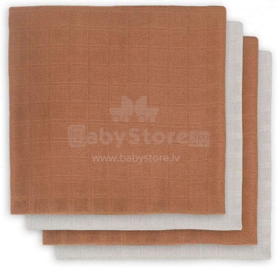 Jollein Muslin Bamboo Art.435-851-00092 Caramel Augstākās kvalitātes muslina  autiņš no bambusa  4 gb. (70x70cm)