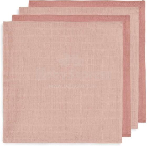 Jollein Muslin Bamboo Art.435-851-65310 Pale Pink  Высококачественная муслиновая пелёнка из бамбука 4 шт. (70x70 см)