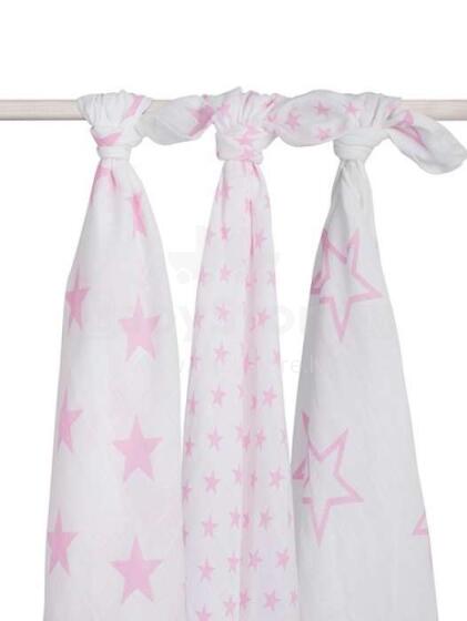Jollein Muslin Little Star Art.535-850-65029  Высококачественная муслиновая пелёнка, 3 шт. (115x115 см)