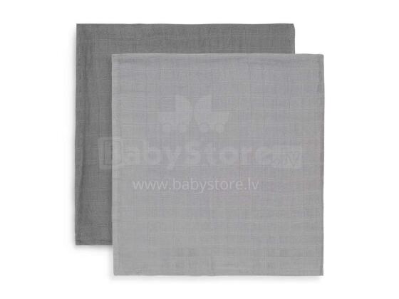 Jollein Bamboo Cotton Art.435-852-65308 Storm Grey Augstākās kvalitātes ietīšanas autiņš no bambusa,2 gb. (115x115 cm)