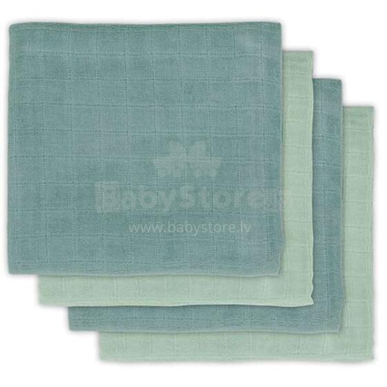 Jollein Muslin Bamboo Art.435-851-65309 Ash Green  Высококачественная муслиновая пелёнка из бамбука 4 шт. (70x70 см)
