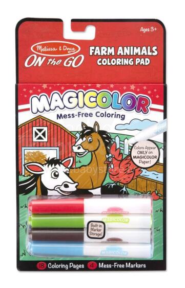 Melissa&Doug Colouring Pad Farm Animals  Art.19126 Maģiska izkrāsošana
