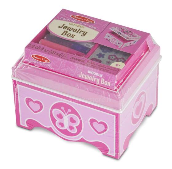 Melissa&Doug Jewellery Box Art.18861 Koka komplekts-Izkrāso pats