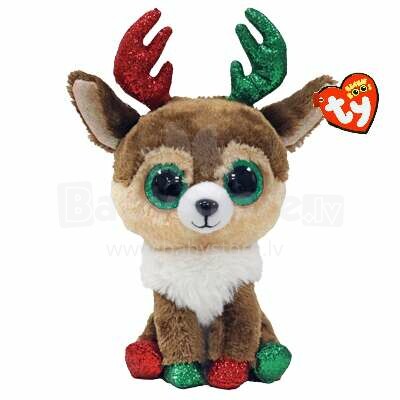TY SEASONAL KINLEY - reindeer Christmasl Art.TY36499 Augstvērtīga mīksta plīša rotaļlieta