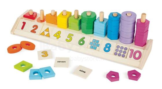 Melissa&Doug Shape Stacker Art.19275  Koka skaitīšanas rotaļlieta