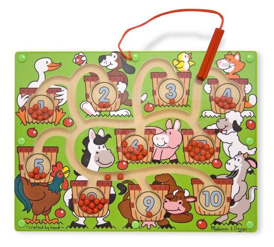 Melissa&Doug Magnetic Number  Art.12280  Деревянная развивающая игрушка на магнитах Лабиринт