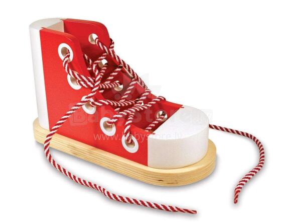 Melissa&Doug Lacing Shoes Art.13018 Koka attīstošā rotaļlieta Kurpīte