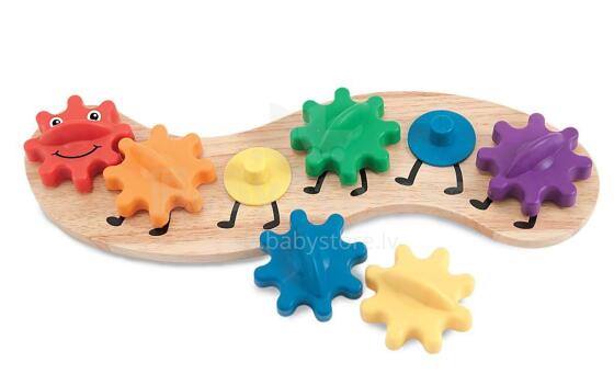 Melissa&Doug Rainbow Caterpillar Art.13084  Attīstošā kāpurķēde ar zobratiem