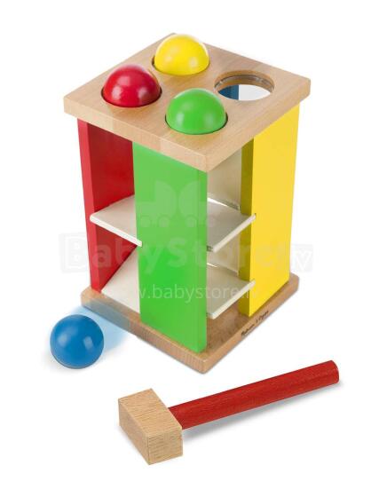 Melissa&Doug Roll Tower  Art.13559  Koka rotaļa ar āmuru