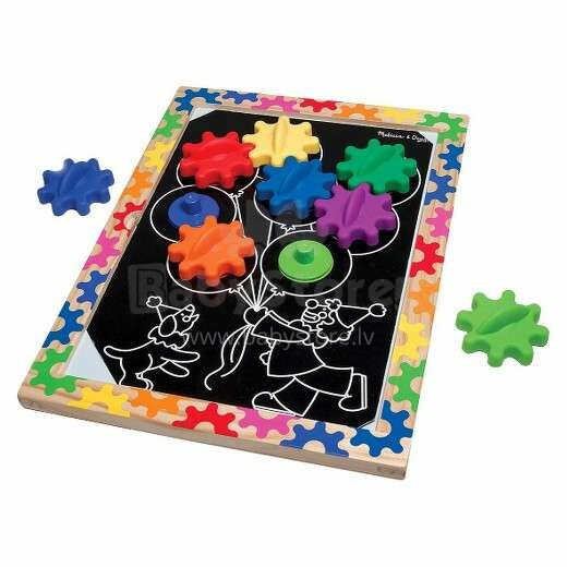 Melissa&Doug Gear Board  Art.13745 Деревянная захватывающая игра с шестеренками