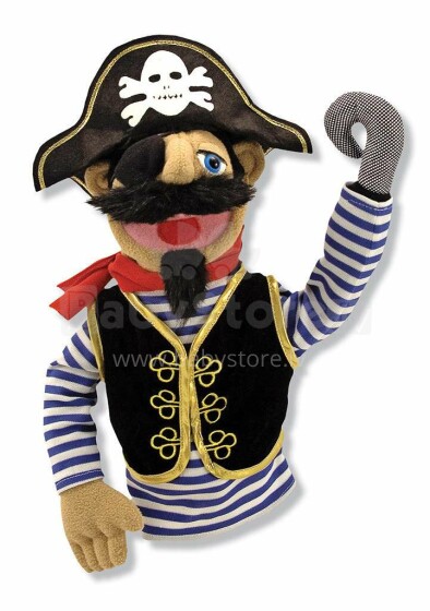 Melissa&Doug Puppets Pirate Art.13899   Kvaliteetne pehme mänguasja nukk käes
