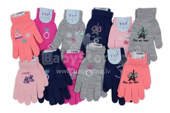 Yo!Baby R-225 Gloves Bērnu Cimdiņi ar zimējumu (elastīgi)