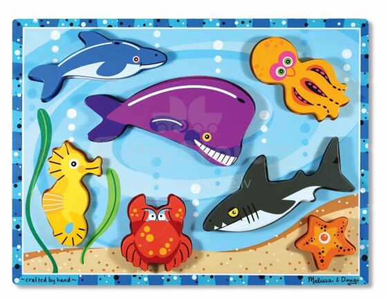 „Melissa & Doug Puzzles Sea Art“ 13288 Medinė dėlionė kūdikiams