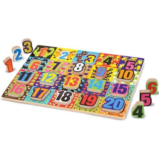 Melissa&Doug Puzzles Jumbo Numbers Art.13832 Koka puzle mazuļiem Cipari