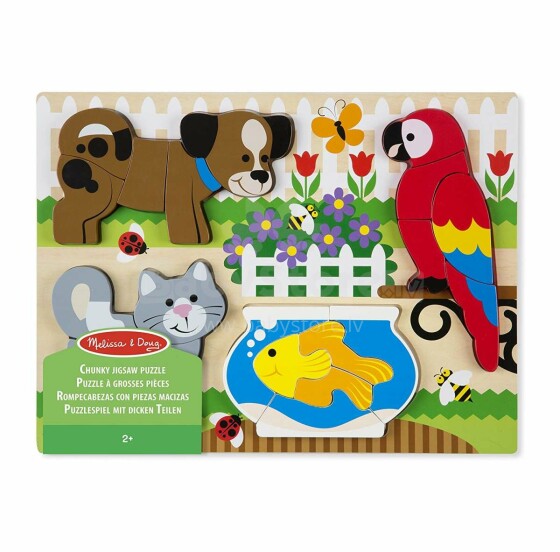 Melissa&Doug Puzzles  Pets Art.11890   Деревянный развивающий пазл для малышей Животные