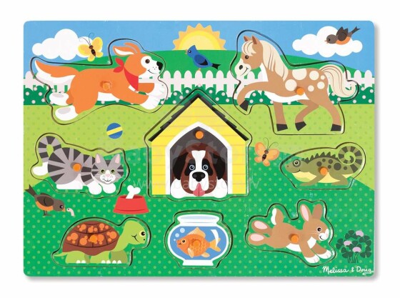 Melissa&Doug Puzzles Pets Art.19053    Деревянный развивающий пазл для малышей Животные