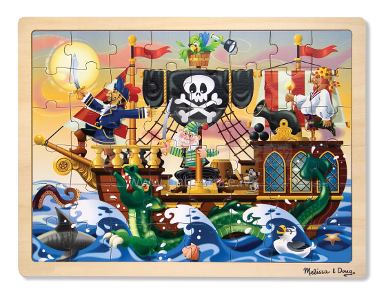 Melissa&Doug  Jigsaw Puzzles Pirate Art.13800  Puust arendav puzzle