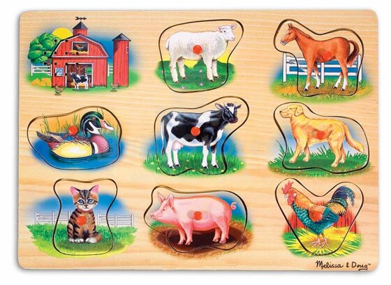 „Melissa & Doug Sound Puzzles Farm Art“. 10268 Medinis muzikinis galvosūkis