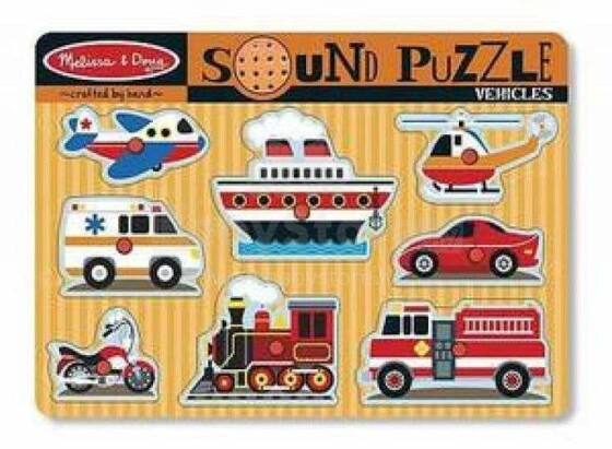 Melissa&Doug Sound Puzzles Vehicles Art.10725 Koka muzikāla puzle
