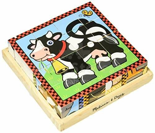 Melissa&Doug Puzzle Cube Farm Art.10775  Puidust muusikaplokid