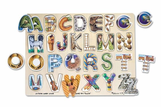 Melissa&Doug Puzzles Alphabet  Art.10083  Деревянный развивающий пазл  Алфавит