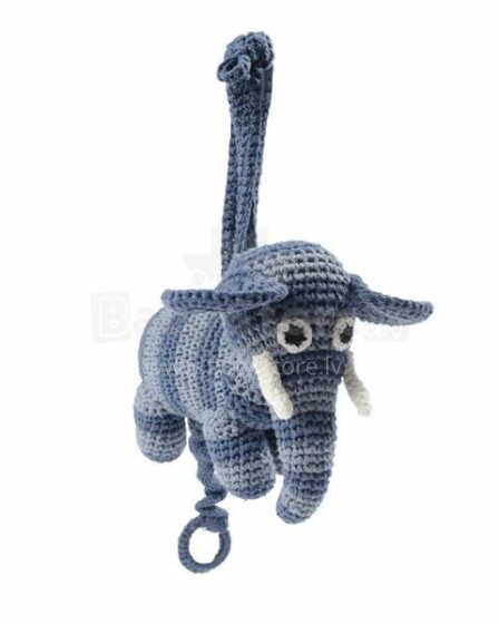 „Smallstuff Mobiles Elephant“ prekės Nr. 40011-14 Kabantys megzti žaisliniai vežimėliai iš natūralaus bambuko