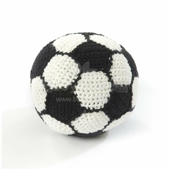 „Smallstuff“ nėrimo kamuoliukai, futbolo gaminiai. 40028-05 Minkštas megztas kamuolys iš natūralaus bambuko, 14 cm