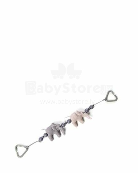 Smallstuff Stroller Chain Knittet Art.41001-9  Piekarināmā adīta rotaļlieta bērnu ratos no dabiska bambusa