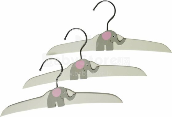 JaBaDaBaDo Clothes Hanger Elephant Art.R15033   bērnu pakarāmie, 3 gab