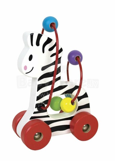 JaBaDaBaDo Pull Zebra Art.W7054 Деревянная игрушка на колёсиках Лабиринт