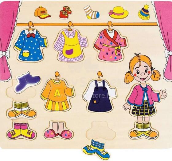 Bino Puzzle Wardrobe Art.BN88110 Koka puzle Skapis