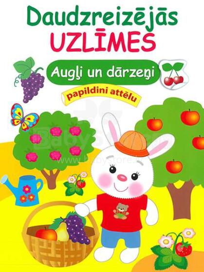 Kids Book Art.99759 Daudzreizējās uzlīmes. Augļi un dārzeņi